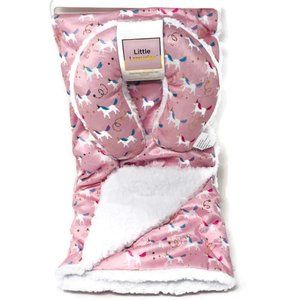NWT Baby Pink 2 Piece Blanket & Head Support Set